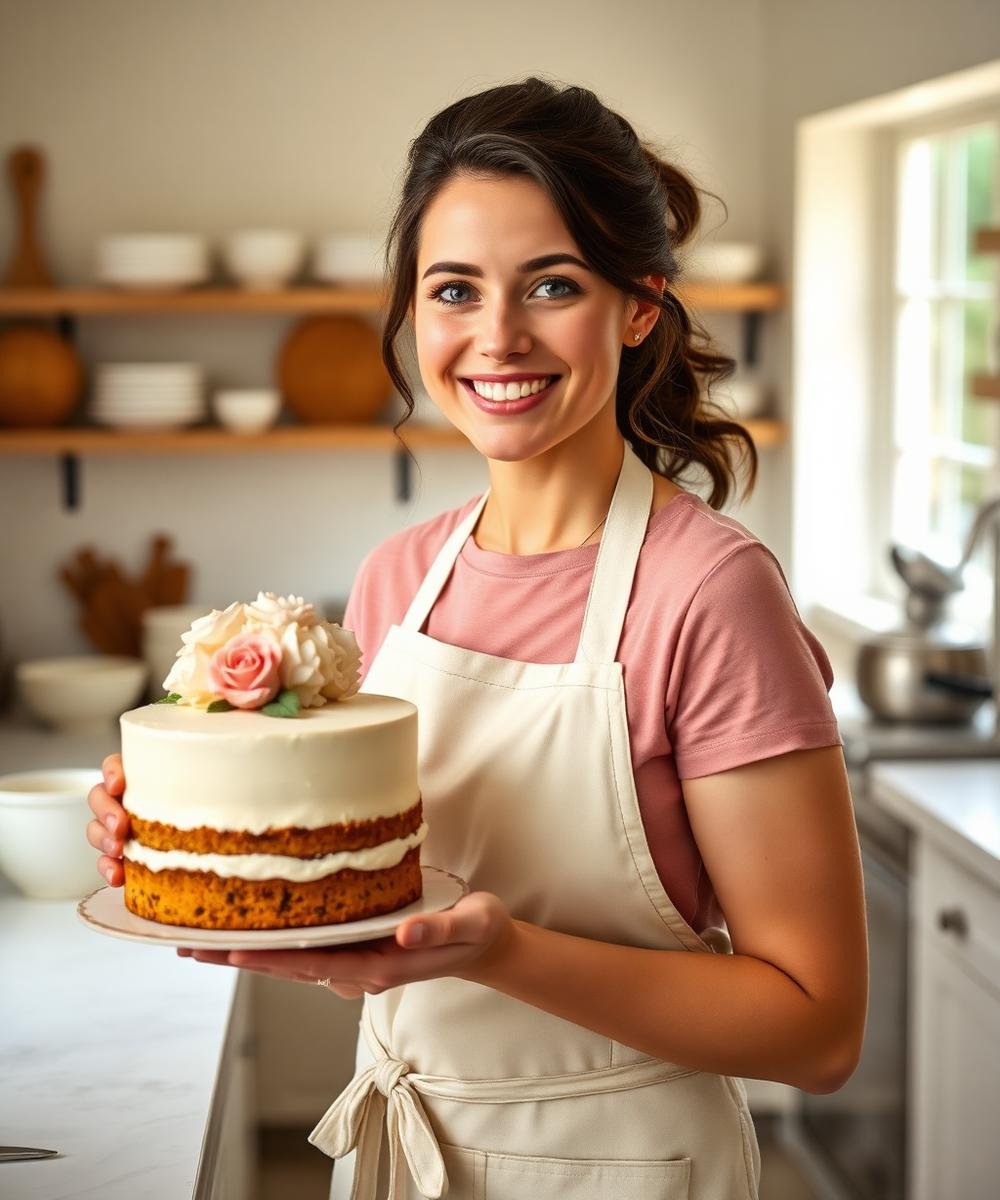 Nina in her bakery kitchen